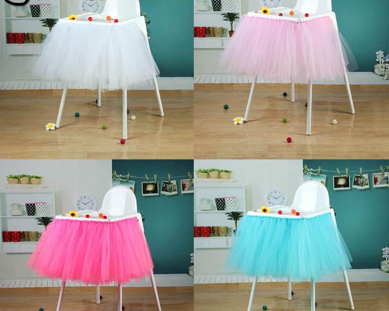 High Chair Tutu Skirt Baby Birthday Decoration