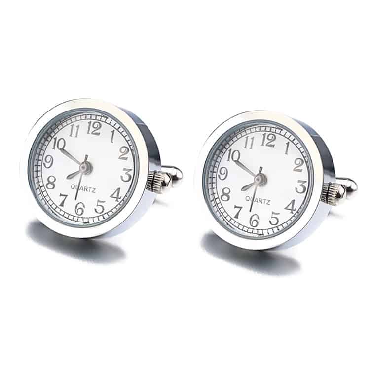 Amazing Real Round Watch Cufflinks For Men Clothing Accessories 